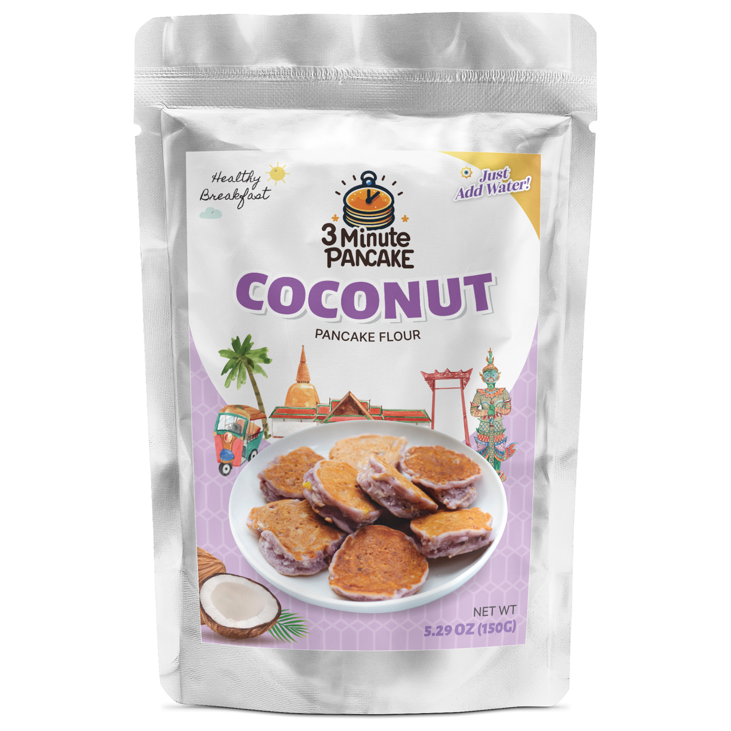 Kanom Babin Coconut Pancake, thai coconut pancake, Just Add Water, Pancake Mix