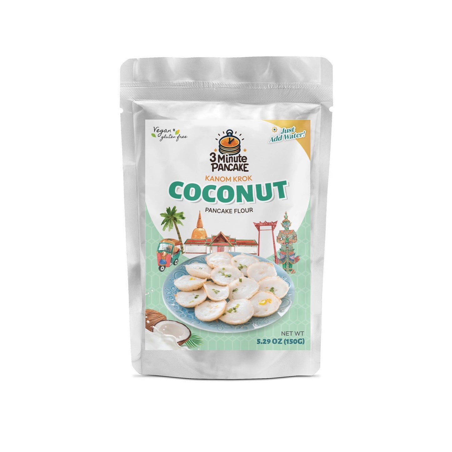 Kanom Krok Bangkok, Coconut Pancake Mix, thai coconut pancake, Just add water